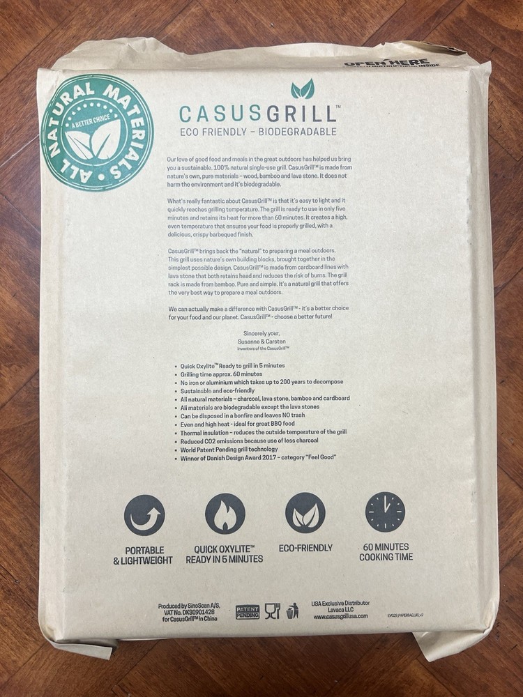 4-PACK: Biodegradable Instant Grill by Casus