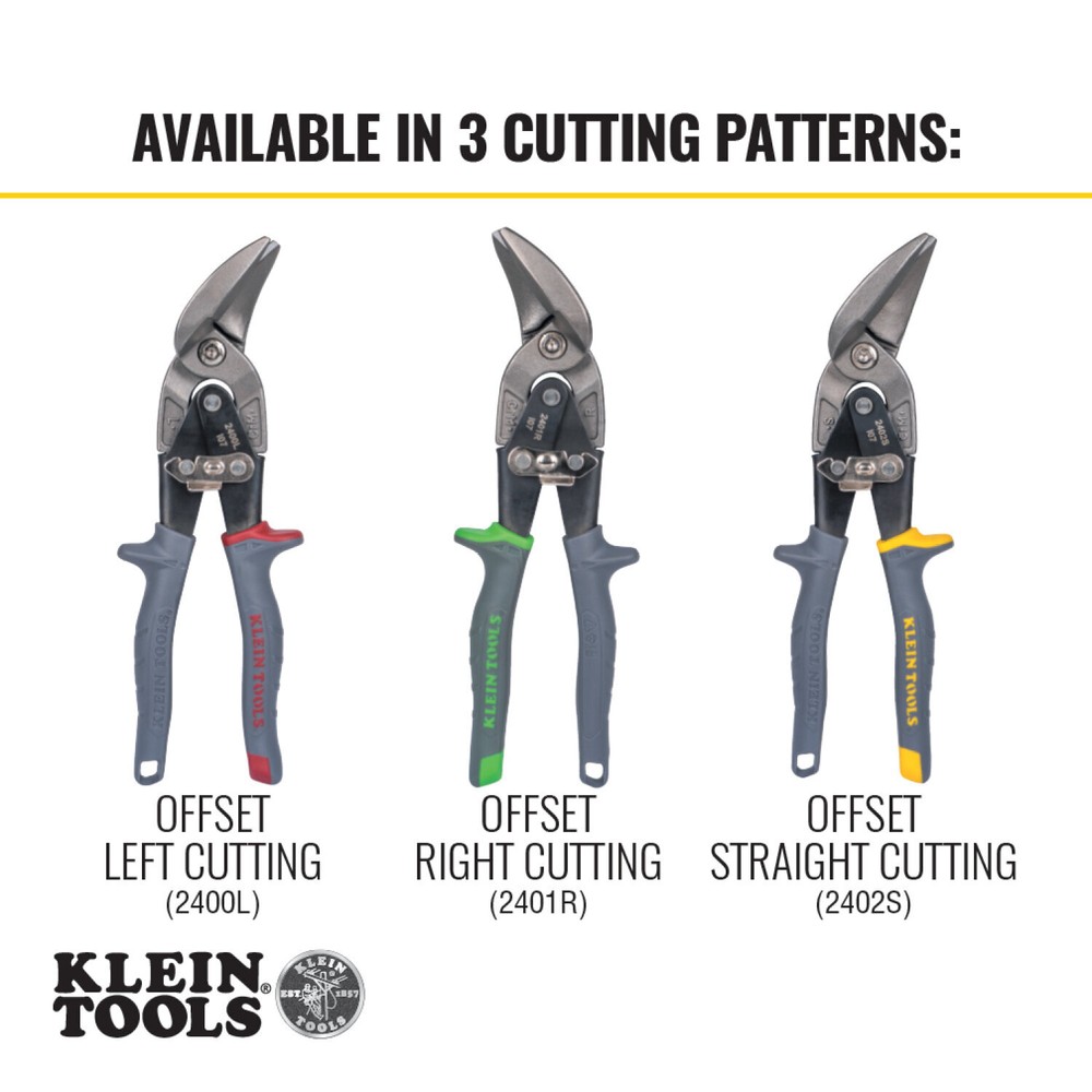 Klein Tools 2400L Offset Left-Cutting Aviation Snips