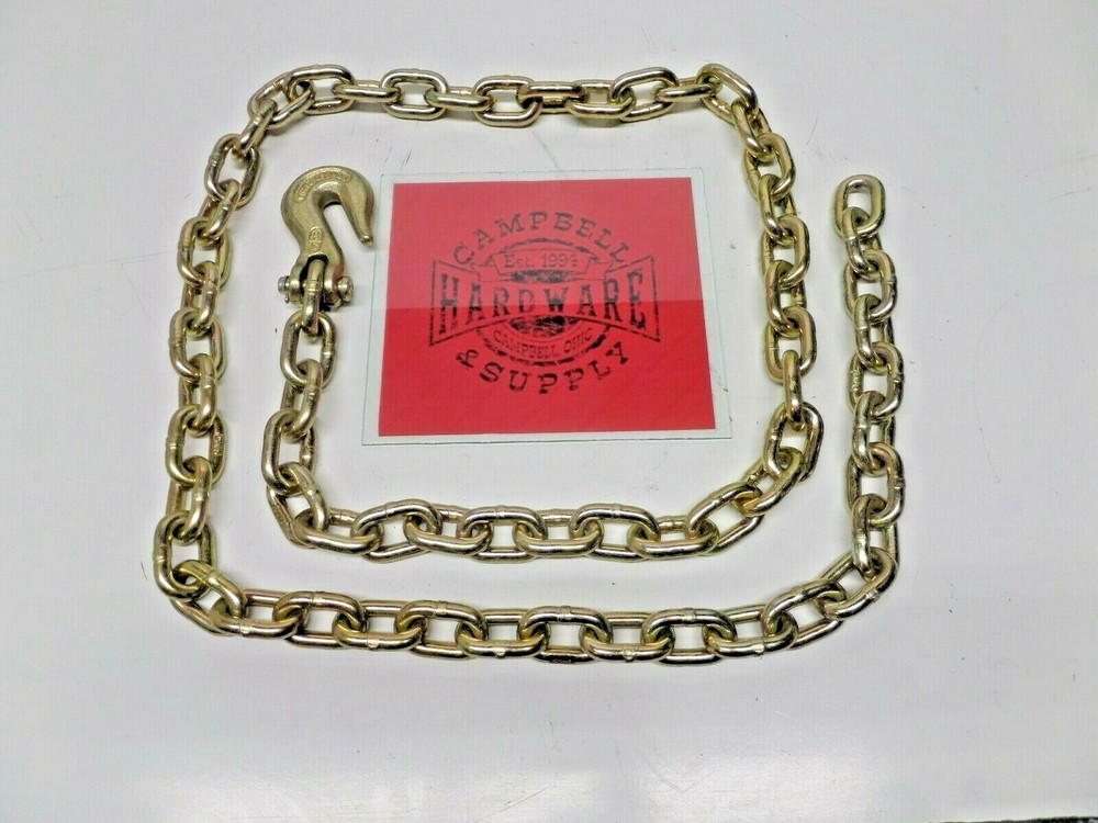 Auto Body Frame Machine Pull Chain 3/8" x 8' Grade 70 with 3/8' Grab Hook