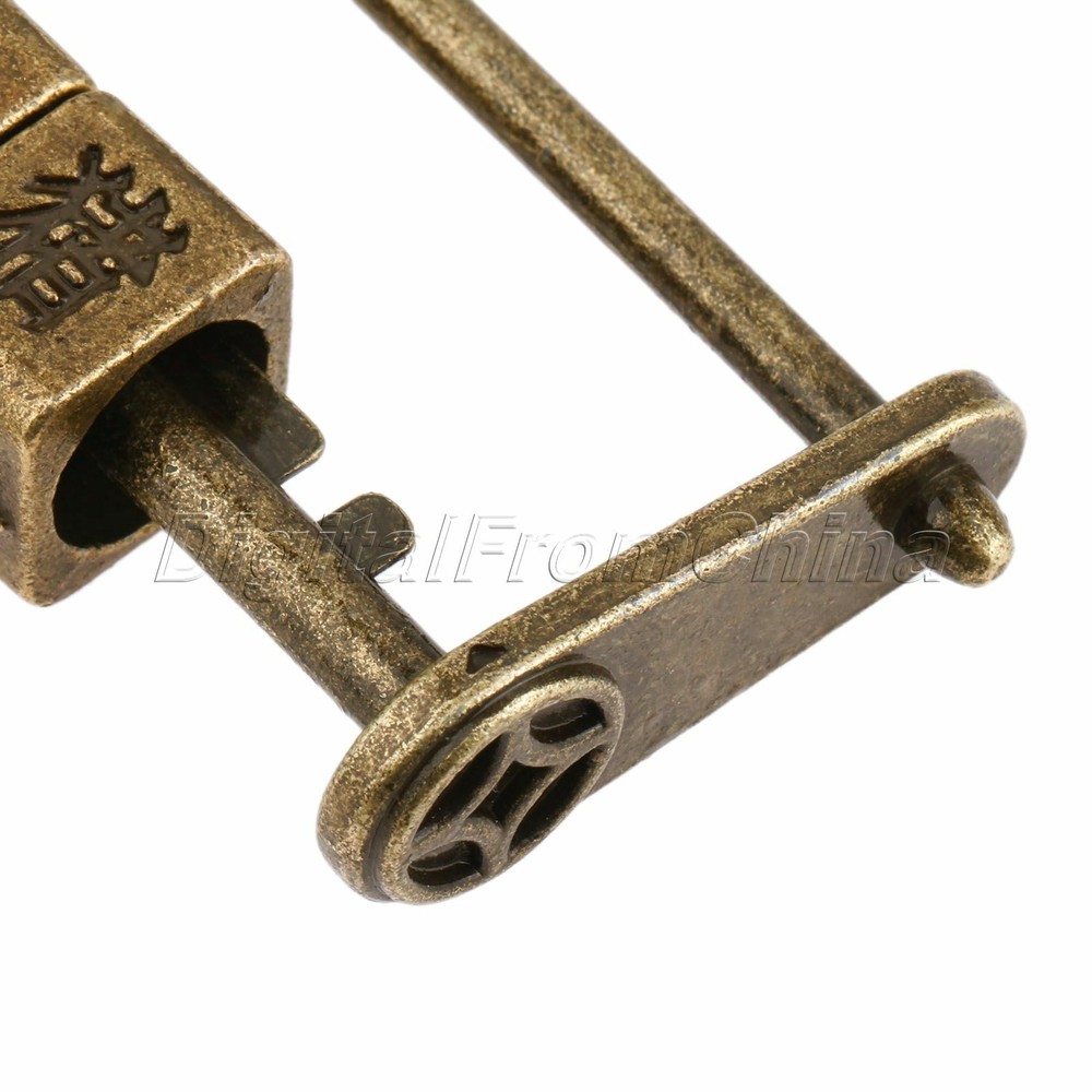 Chic Chinese Word & Pattern Password Padlock Hardware Chest Cabinet Door Decor