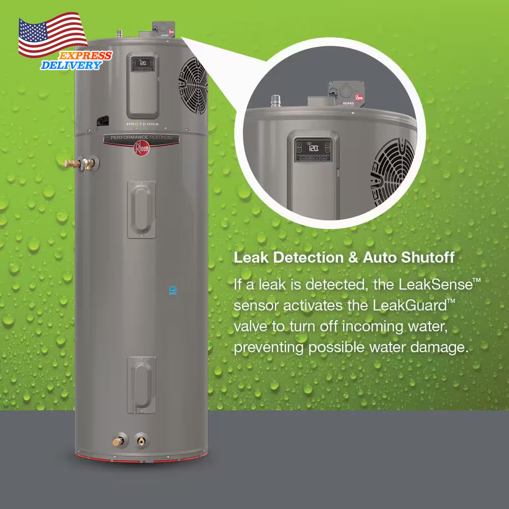 50 Gal. Smart High Efficiency Hybrid Heat Pump Water Heater w/ Leak Detection US