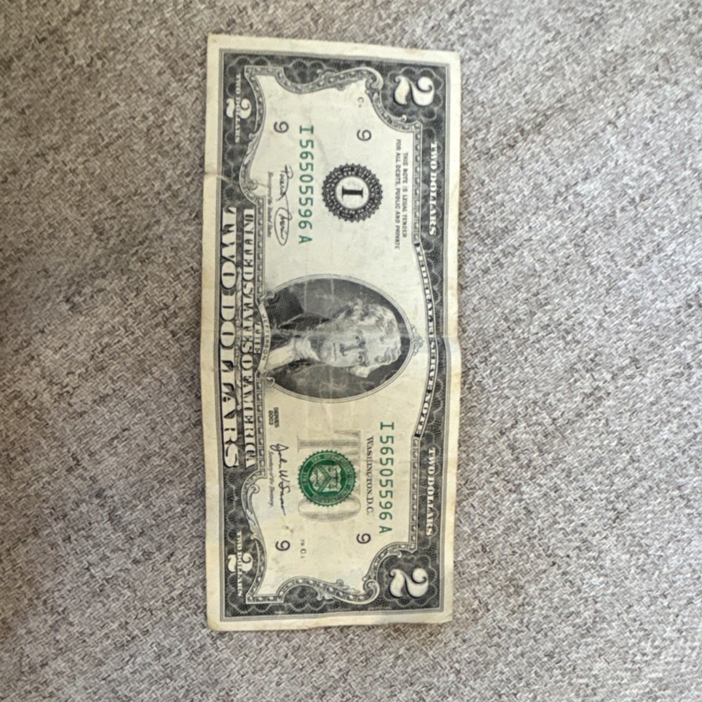 $2 US dollar bill