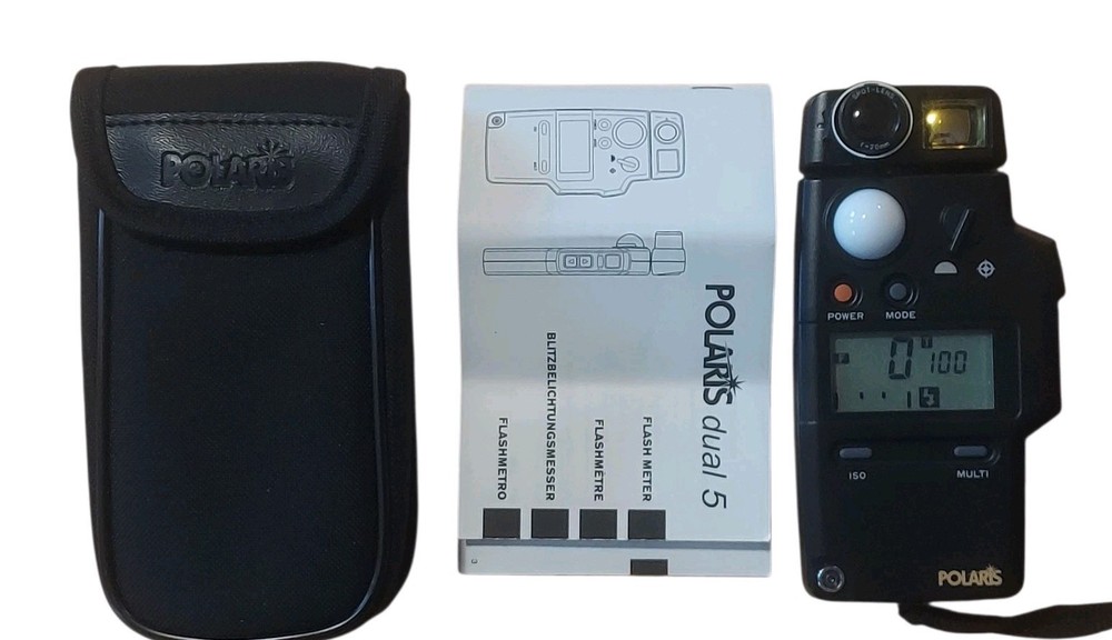 Polaris Handheld Ambient Light & Flash Meter Dual 5/Complete/EUC/TESTED