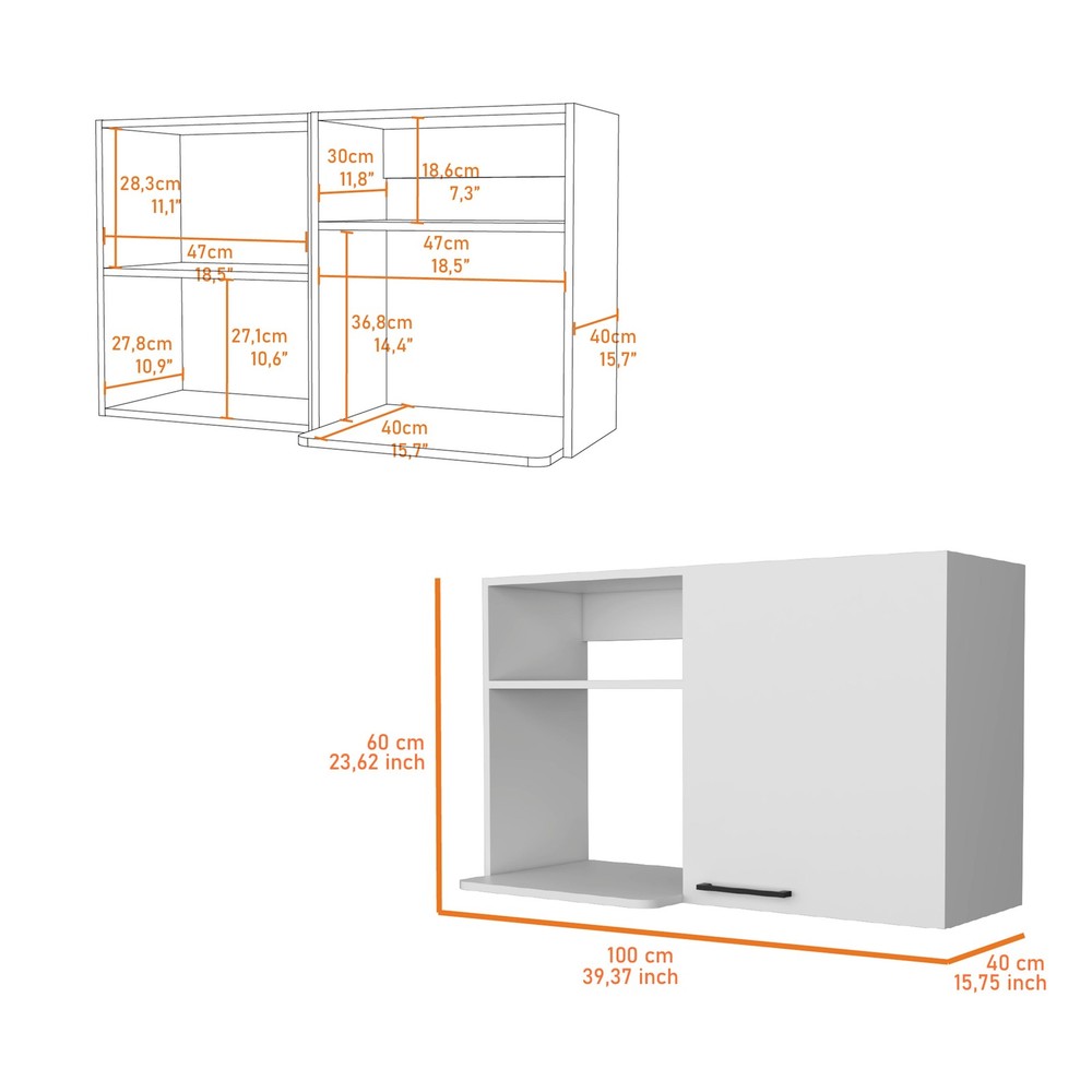 Oklahoma 2 Wall Cabinet, 2 Door Stackable Wall Mounted Storage Cabinet with 2