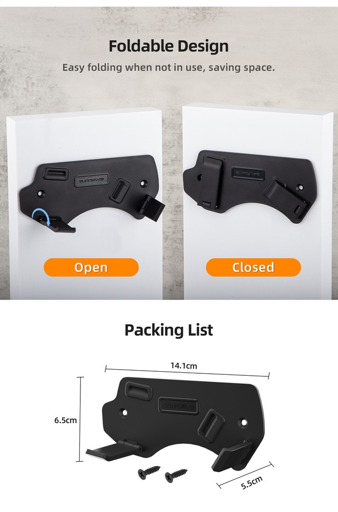 Foldable Wall Mount Bracket Set For DJI FLIP Organizer Storage Stand Accessories