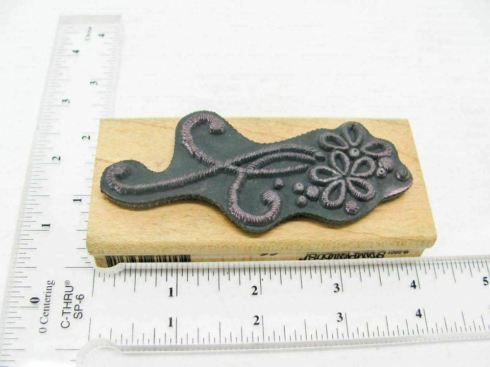 Sleak Flower Border Rubber Stamp - Stamp Set A30