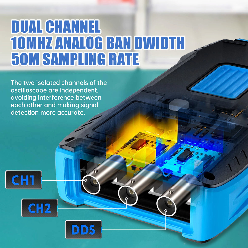 Handheld DualChannel Oscilloscope Digital Multimeter Function Signal Generator