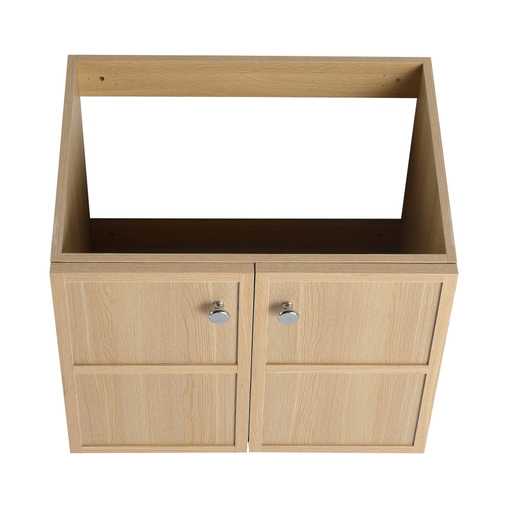 Wall-mounted Bathroom Vanity Double-Cushioned Soft-Close Doors Oak Wood