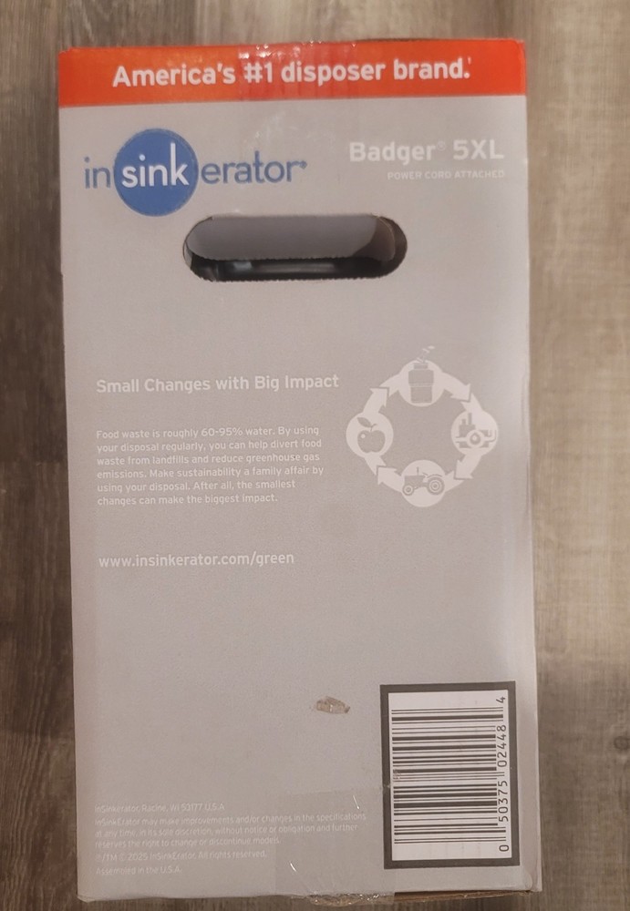 InSinkErator Badger 5XL Corded 1/2-HP Continuous Feed Garbage Disposal **New**