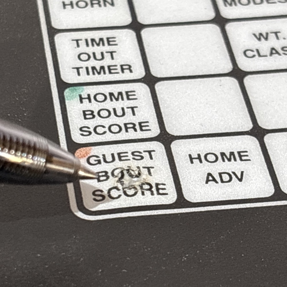 Nevco Scoreboard Controller Operator Wrestling ? Button Overlay Model 222-2583