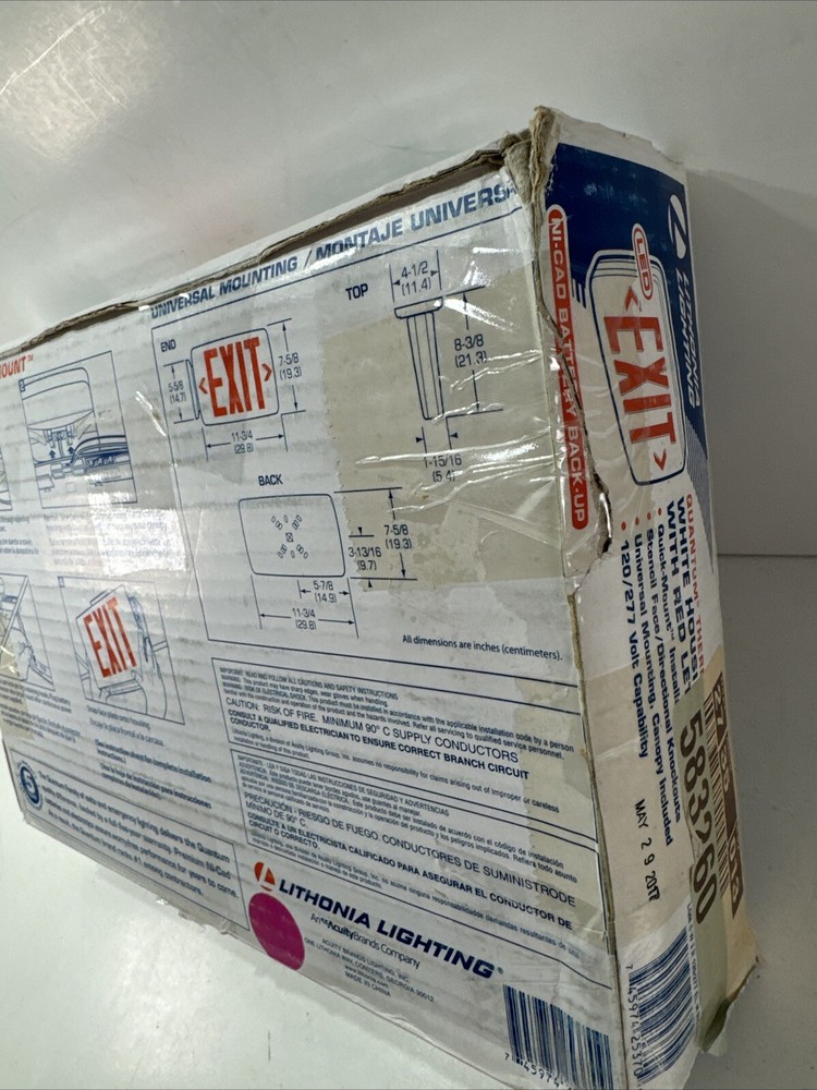 Lithonia Lighting Quantum Thermoplastic LED Emergency Exit Sign Red Letters READ