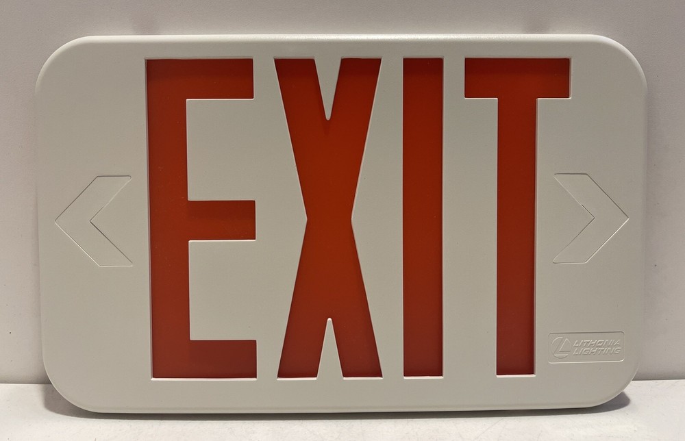 Exit Sign Lithonia Lighting Replacement Face Panel RED LETTERS 12"x8"