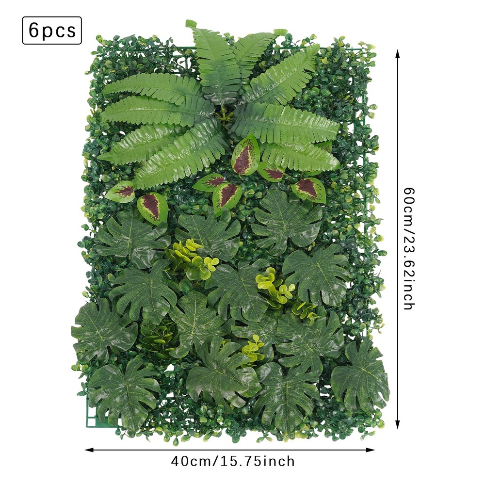 6pcs Artificial Greenery Wall Backdrop Decor Privacy Hedge Grass Fence Panels