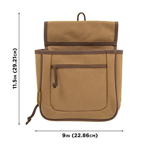 Rival Double Compartment Shotgun Shell Bag with Adjustable Belt Tan Canvas