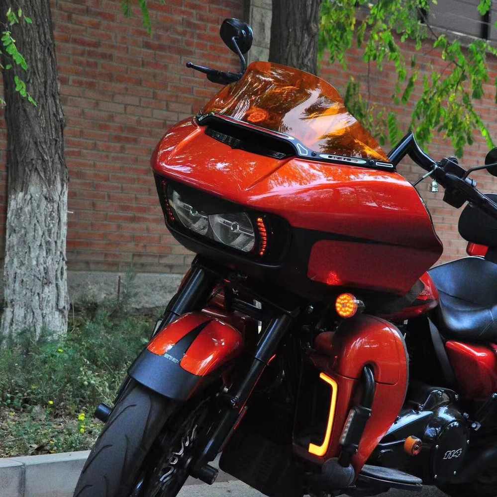 7.0" BAJA Orange Outer Fairing Windshield for Harley Road Glide Custom Special