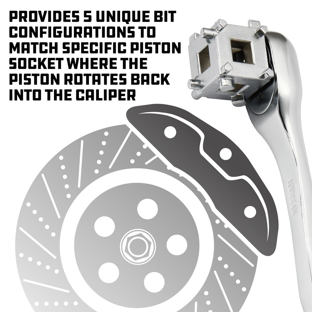 Powerbuilt Rear Disc Brake Piston Cube Tool for 3/8" Drive Tool - 648410