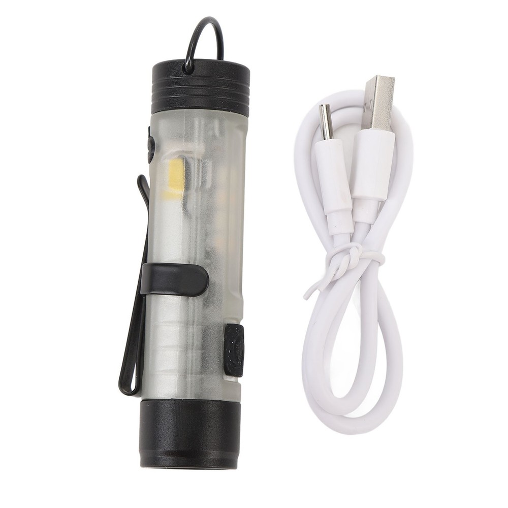 Compact LED Flashlight USB Rechargeable Pocket Flashlight with Clip and Magnet