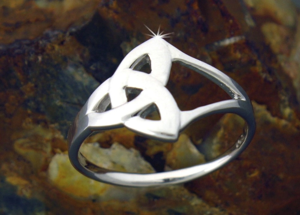 Celtic Sterling Silver Modern Trinity Knot Ring