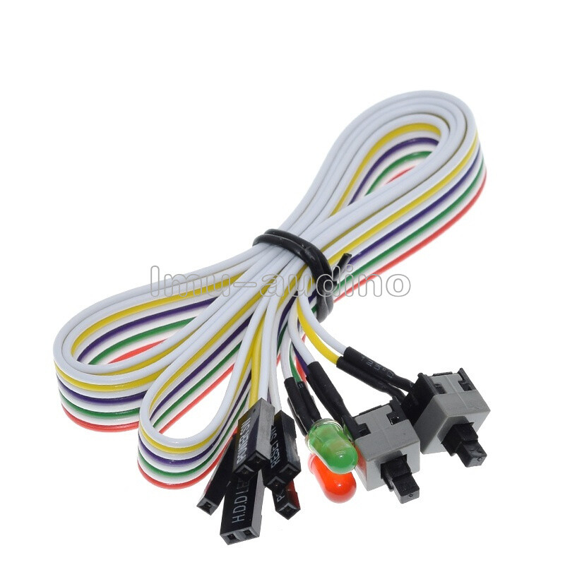 65cm atx Power & Reset Switch + 2led HDD PC Desktop Computer ATX Cable Button