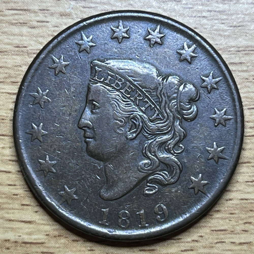 1819 Coronet Head Large Cent XF +