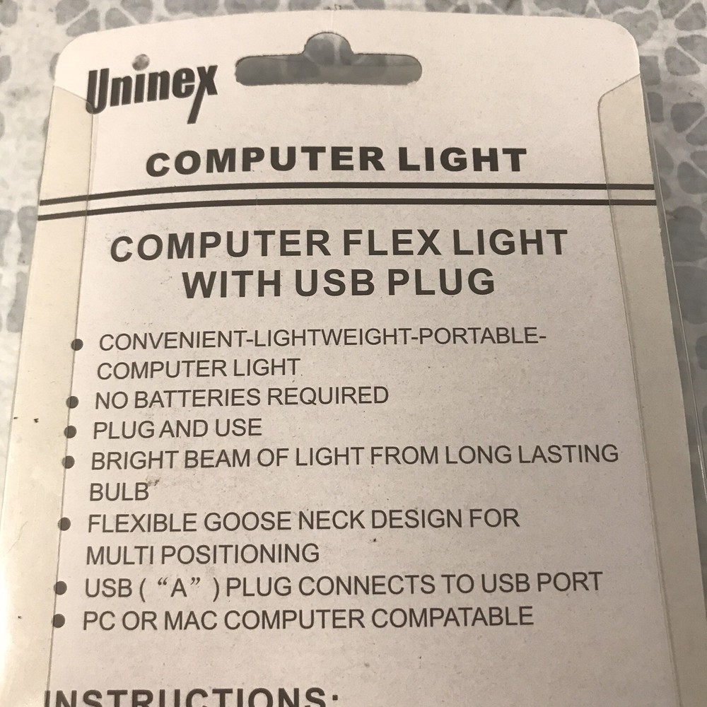 Uninex Computer Flex Light With USB Plug VS91 Sealed