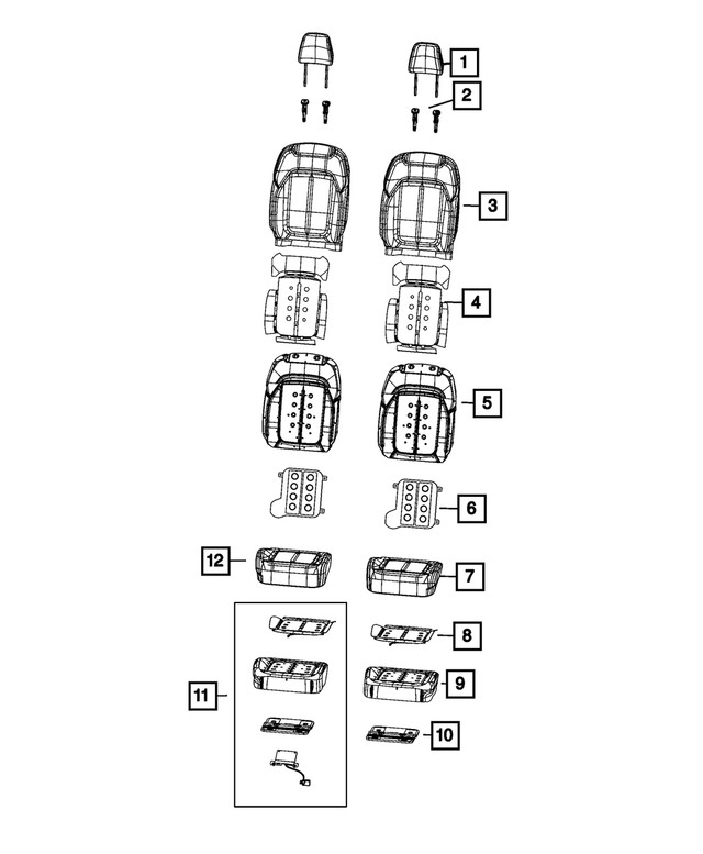Genuine Mopar Front Seat Back Cover Left 7GK47TX7AD