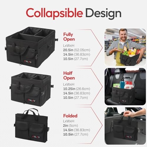 Trunk Organizer for Car with Lid – Foldable SUV Trunk Organizer – Standard