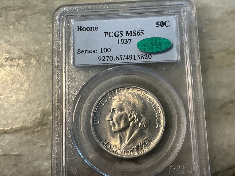 1937 Boone Silver Commemorative Half Dollar MS65 CAC