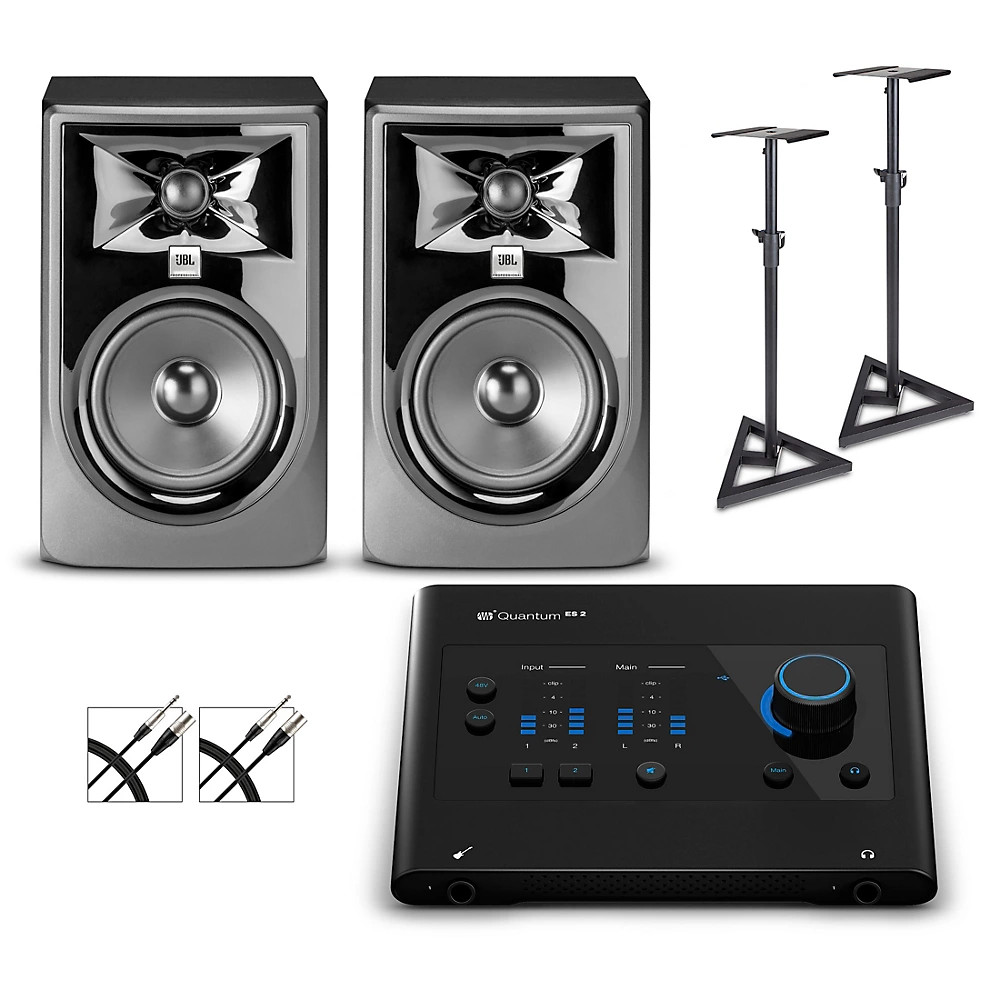 PreSonus Quantum ES4 Audio Interface w/JBL Studio Monitors/Cables/Stands 305MKII