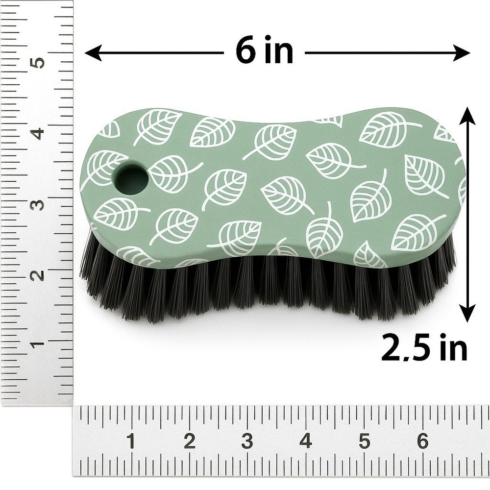 2 Pack Multi-Purpose Scrub Brush – Heavy Duty Green Printed Cleaning Tool