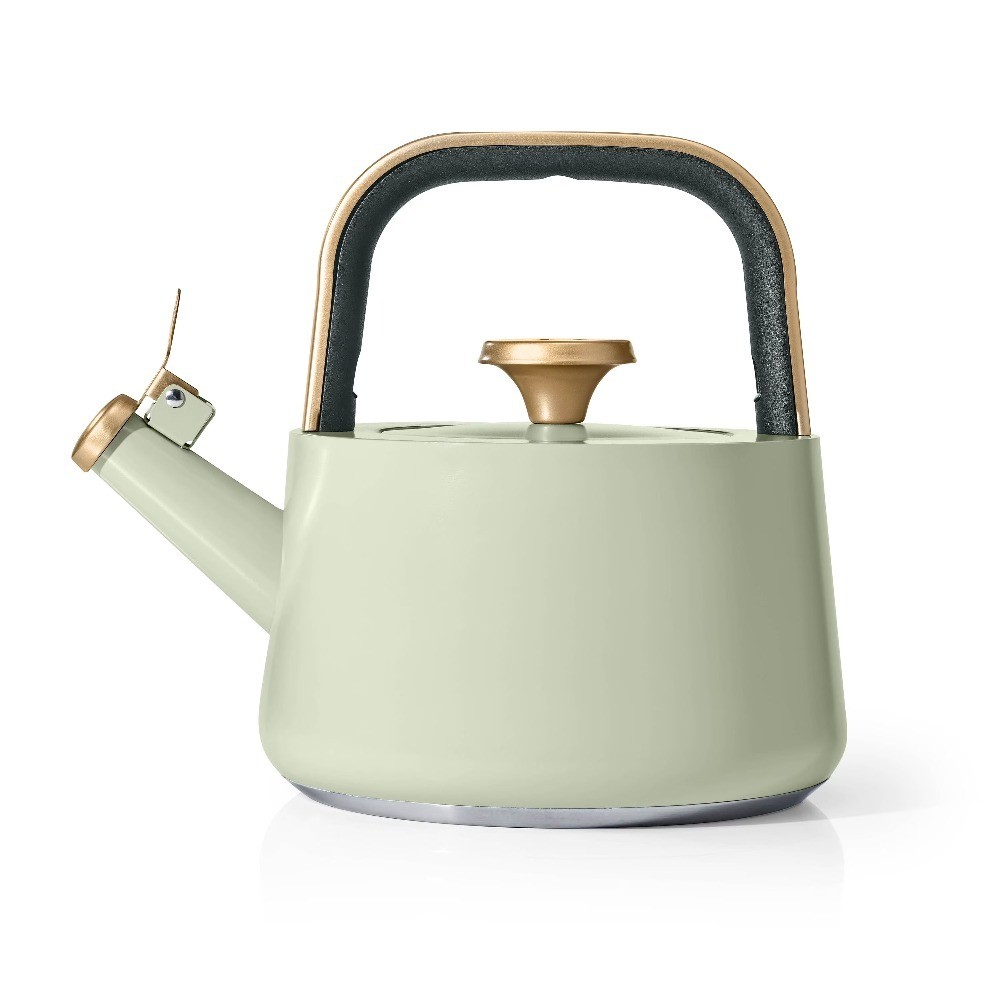 Stovetop Tea Kettle 1.8L Ceramic Non-Stick Coating Sage Green Easy Pour Spout