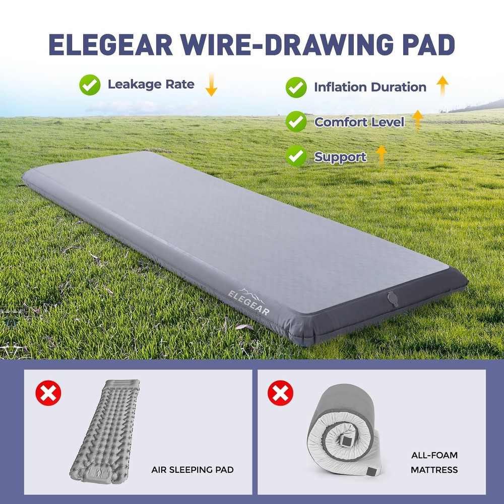 Camping Sleeping Pad with Multi-Function Electric Pump, 4’’ Ultra-Thick & 110...