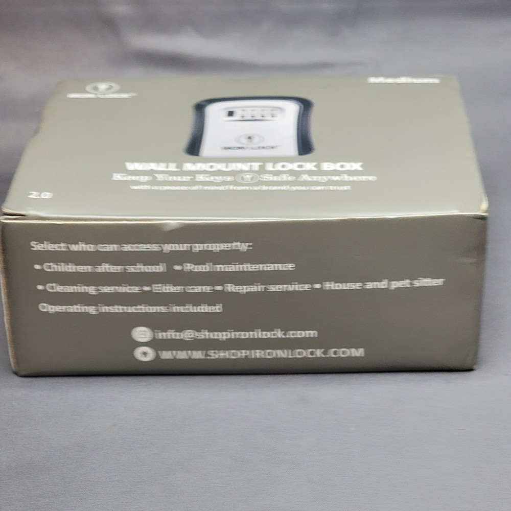 Iron Lock Portable Key Lock Box 4-Digit Combination Safe Medium 2.0 New