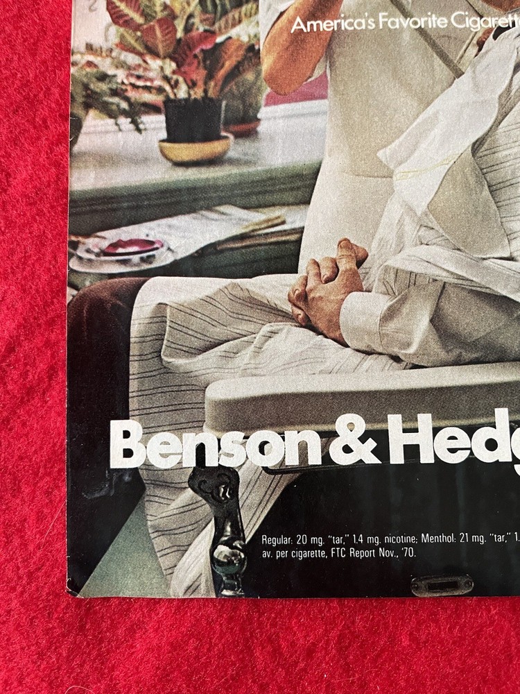Benson & Hedges Cigarettes 1971 Print Ad Barber