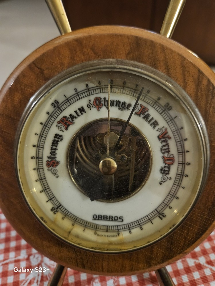 Vintage German-Made Barometer Stellar Nautical Decor. Wall-Table Display. Works!