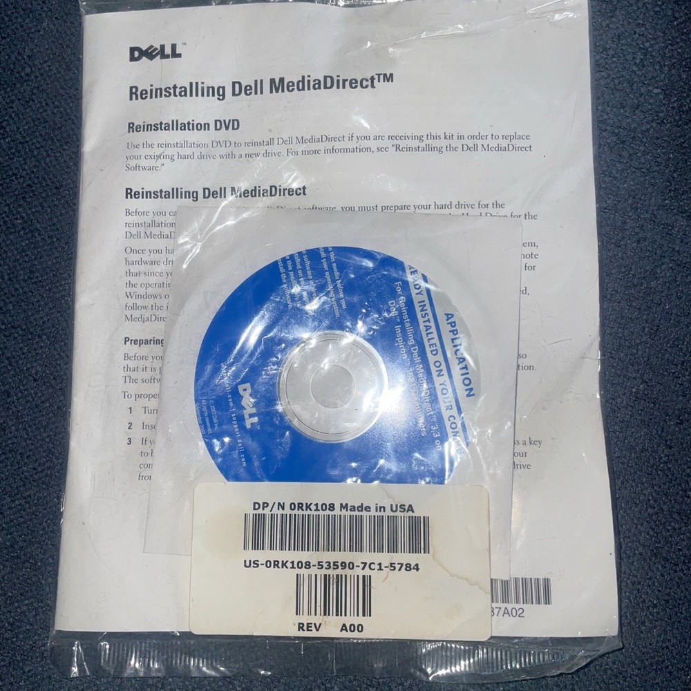DELL MediaDirect 3.5 Reinstallation Software, CD