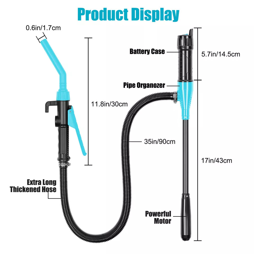 2.4 GPM Powered Battery Quick Liquid Fuel Transfer Pump w/Flow Control Nozzle