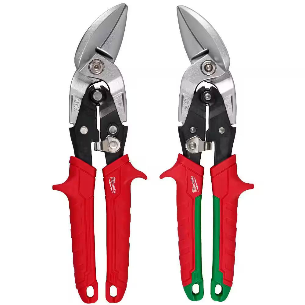 MILWAUKEE Left and Right Offset Aviation Snips (2-Pack)