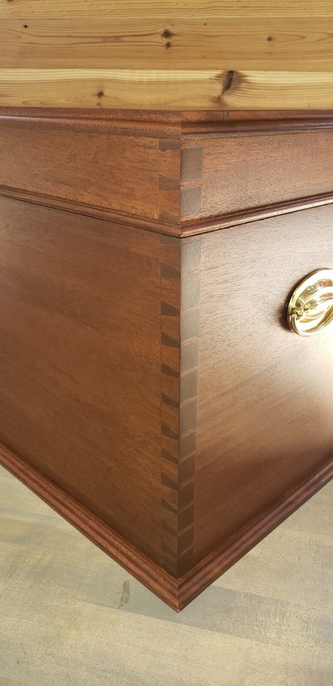 Custom Handcrafted Mahogany Wine Cellarette with Lock & Key