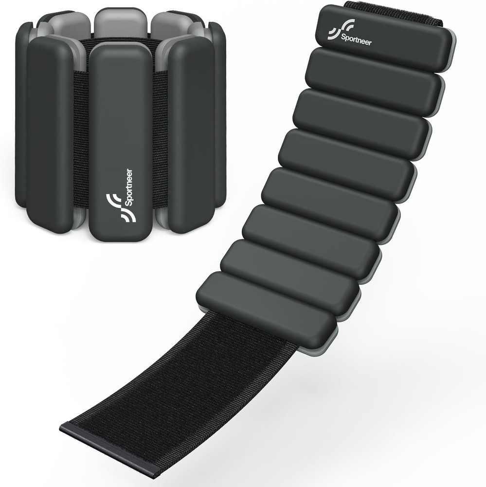 2 LBS x 2 Wrist & Ankle Weights Adjustable Weighted Bracelet Silicone Bangles