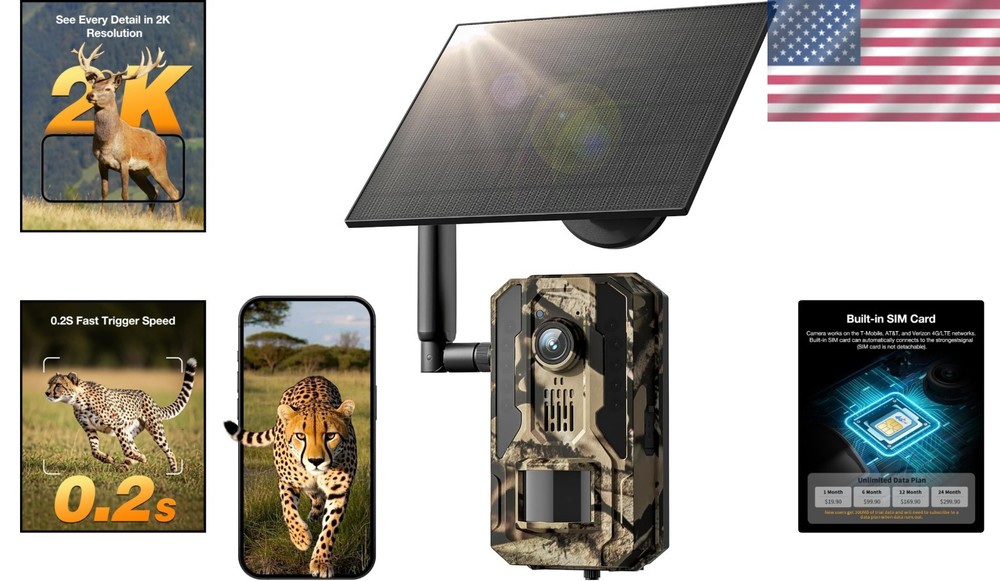 Advanced Night Vision Game Camera - 2K HD, Motion Detection & 4G Connectivity