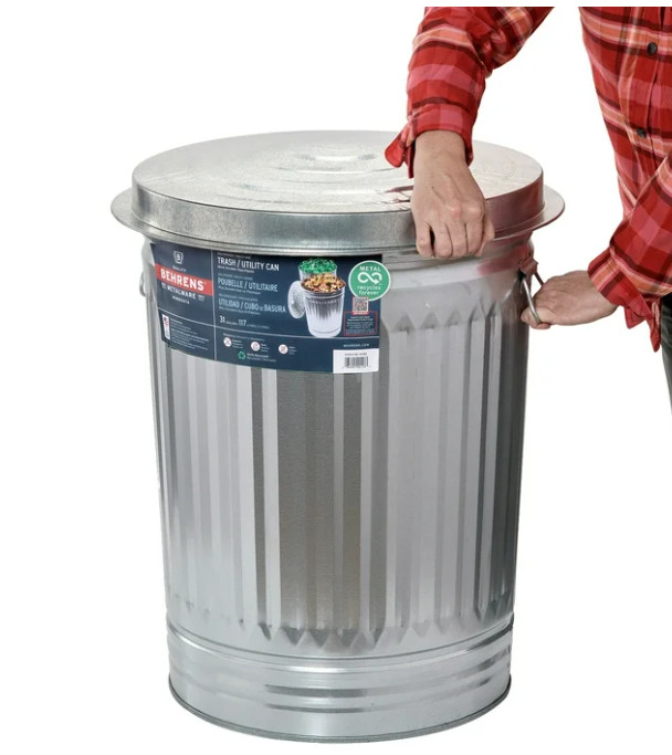 Behrens 31-Gallon Steel Trash Can