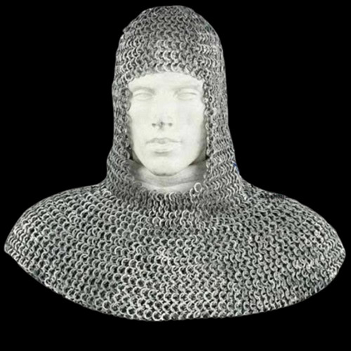 Chainmail Coif – Medieval Coif, 9mm Flat Ring Chainmail