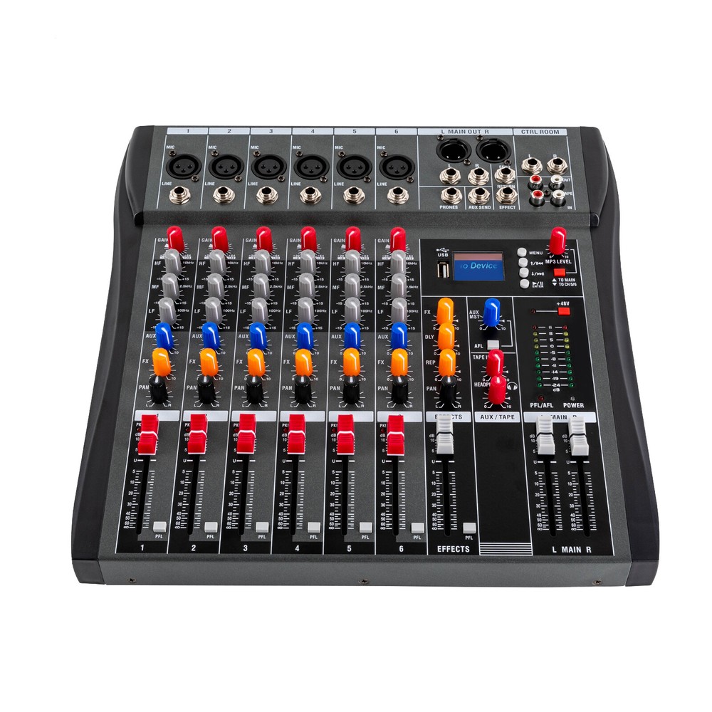 Professional Digital 6Channel Bluetooth Live Studio Audio Mixer Effects USB
