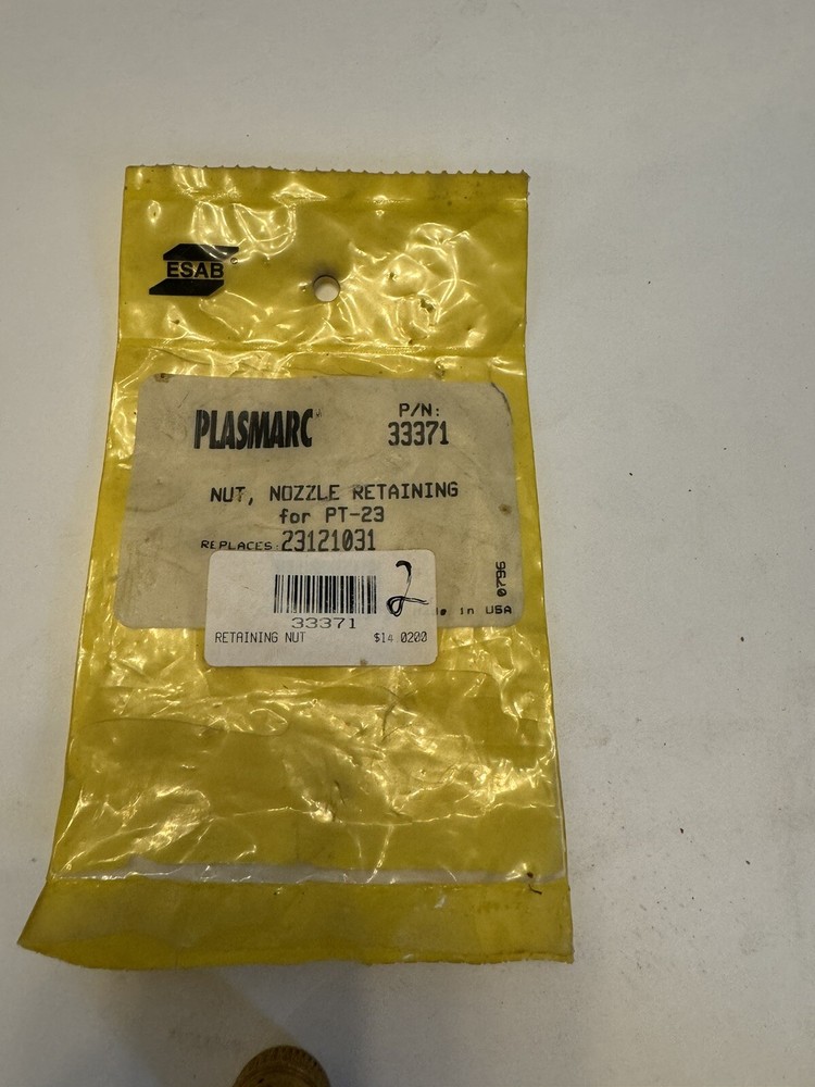 Esab Plasmarc 33371 Nozzle Retaining Nut For PT-23