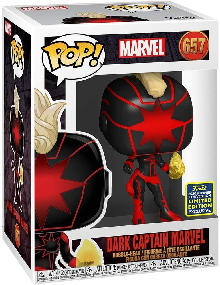Funko Pop! Dark Captain Marvel #657 SDCC Shared Exclusive Vinyl Figure 2020