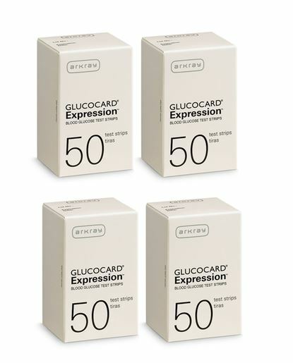 Arkray Glucocard Expression Diabetic Blood Test Strips 4 boxes (200Ct)