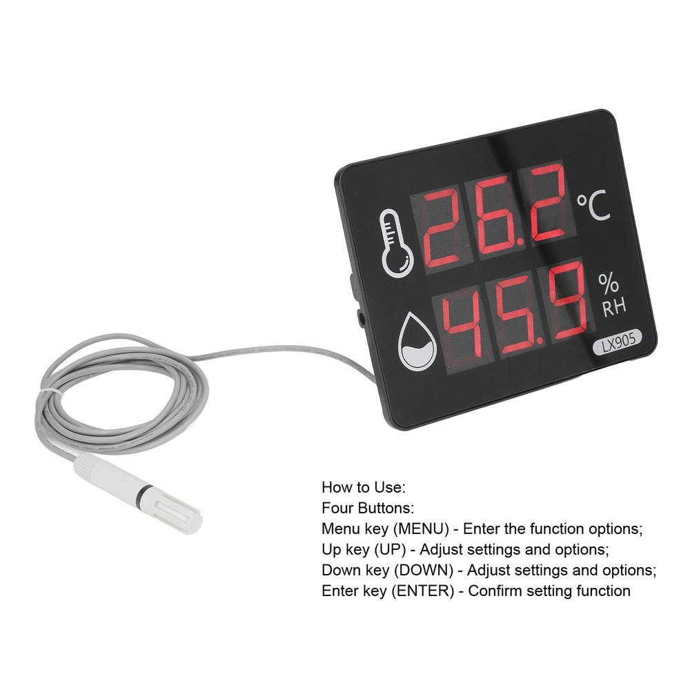 LED Digital Temperature Humidity Sensor For Home Workshop Factory Popular
