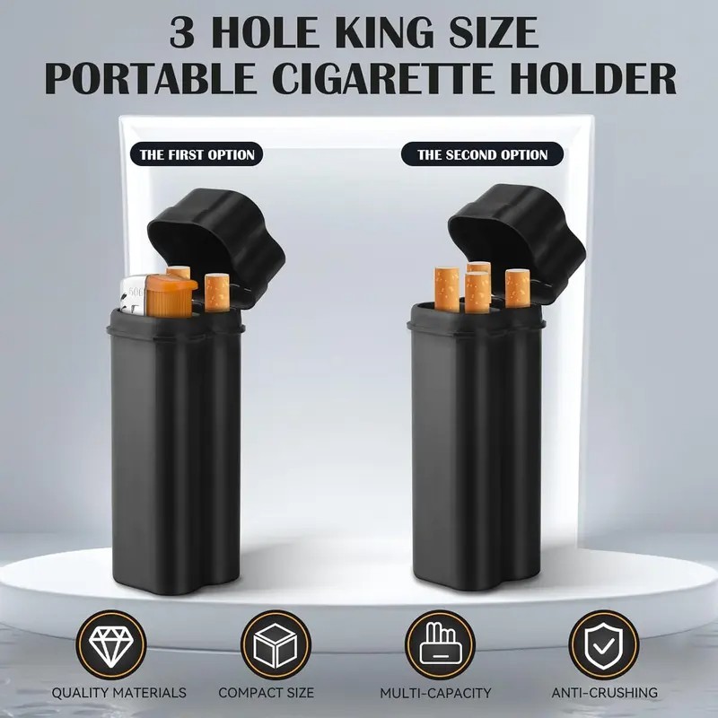 Twist top grinder container with a pre-roll cigarette case (black)