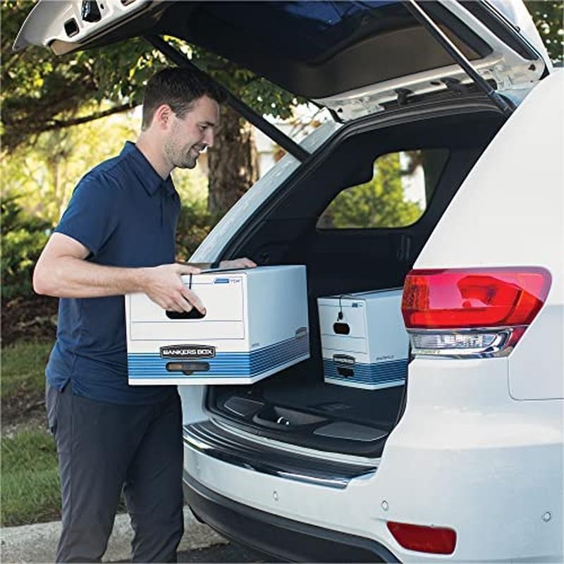 Medium Duty Storage Boxes FastFold Stackable String Button Closure 12 Pack New